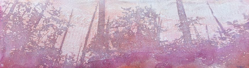 La Brise 250208: 162.2×45.5cm Acrylic and stone powder on linen 2025