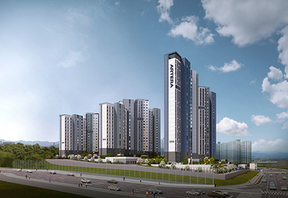 오산 세교 아테라 투시도. 고객의 이해를 돕기 위한 것으로, 인·허가 과정과 실시공에 따라 실제와 다를 수 있다. 사진=금호건설 제공
