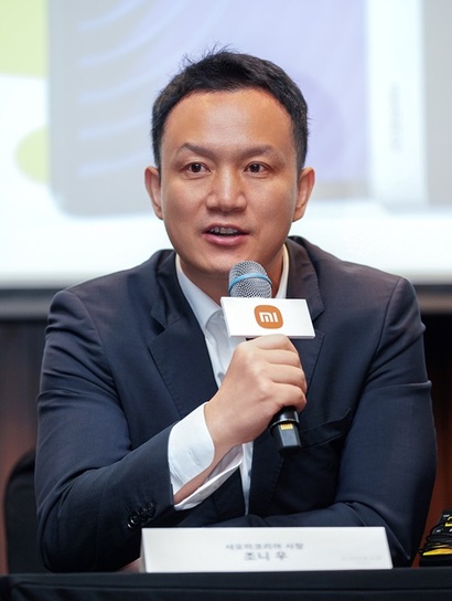 간담회에서 질문에 답변하는 조니 우 샤오미코리아 사장. 사진=샤오미코리아