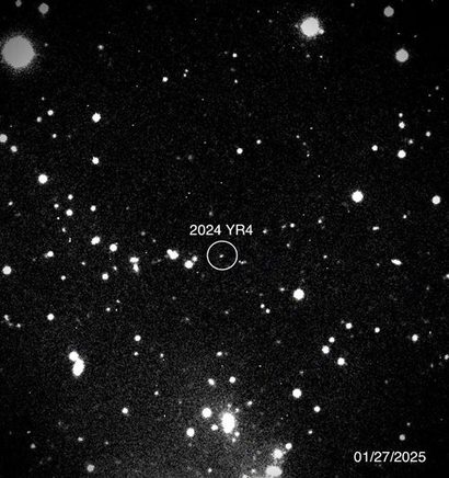 지구에서 포착된 2024 YR4 소행성. 사진=NASA/Magdalena Ridge 2.4m telescope/New Mexico Institute of Technology/Ryan