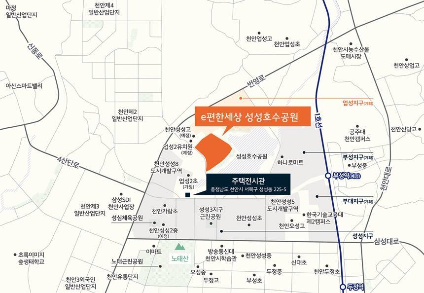 e편한세상 성성호수공원 단지 위치도. 사진=DL이앤씨 제공