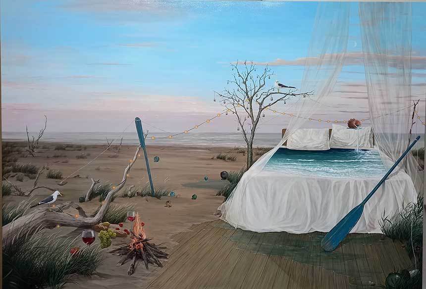 먼바다의 기억2: 162.2×112.1cm Acrylic on canvas 2024