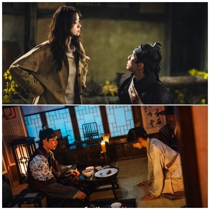 과거로 타임슬립해 마주하게 된 연지영과 이헌. 개기일식이 있던 날 나타난 연지영을 이헌은 ‘귀녀’로 오해하게 되고, 상황을 알 리 없는 연지영 또한 이헌을 무례하게 대하게 된다. 전형적인 ‘혐관 로맨스’의 서사. 사진=tvN 제공