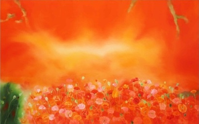 Poppy Garden 193.9×112.1cm Oil on canvas 2025