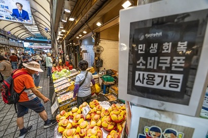 정부는 민생회복 소비쿠폰 등으로 최근 소비 지표가 개선됐다고 설명했다. 사진=최준필 기자