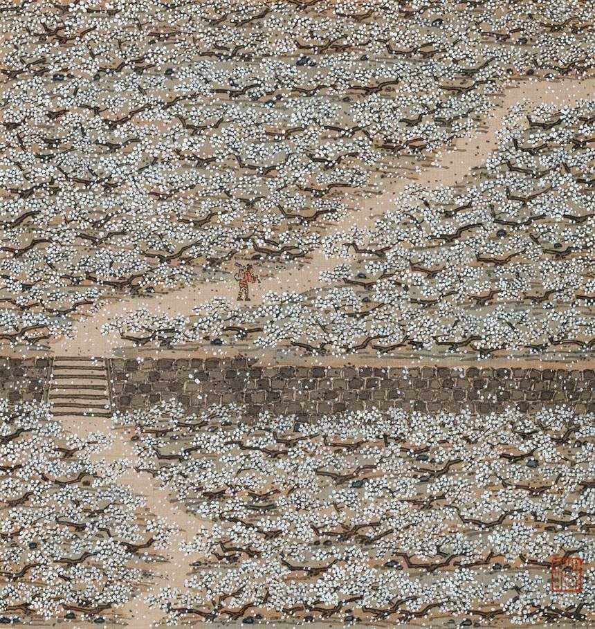 春梅圖(춘매도): 28×28cm 비단에 수묵채색 2025