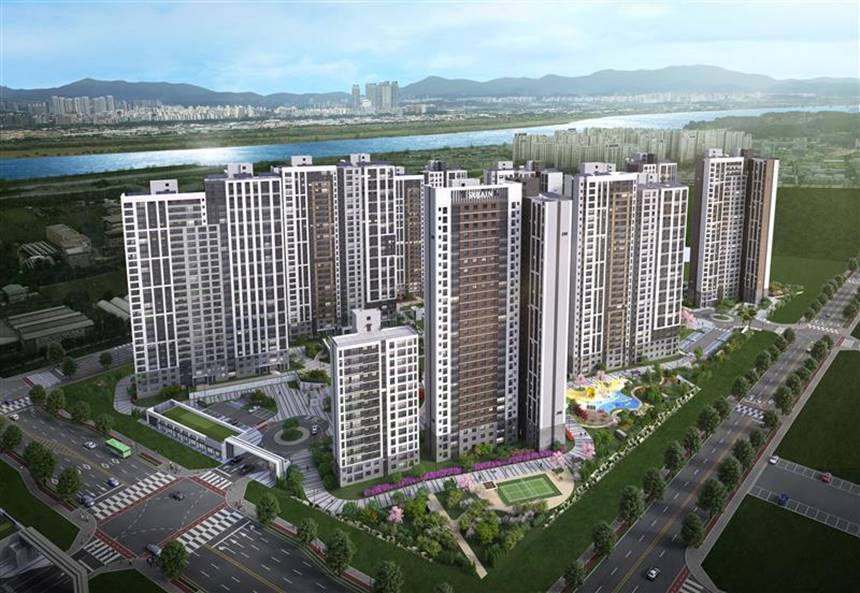 풍무역세권 수자인 그라센트 1차(B2블록) 조감도. 사진=BS한양 제공