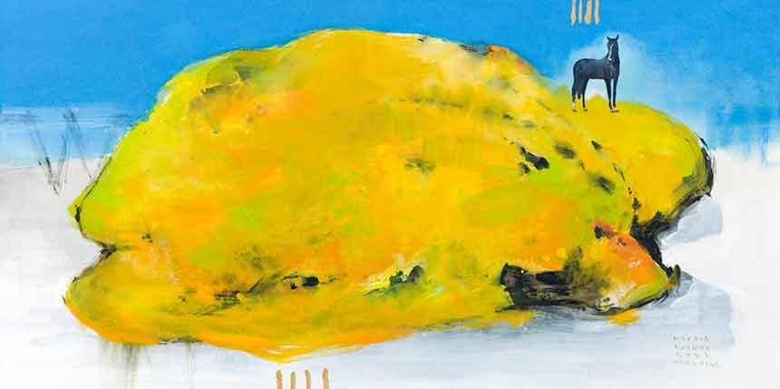 Utopia-meditation: 280×140cm Acrylic on canvas 2023