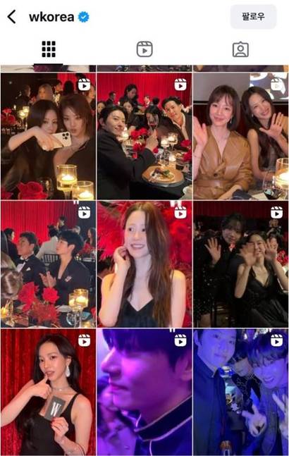 W코리아가 당시 SNS에 게시한 유명인들의 사진과 영상. 사진=W코리아 SNS 캡처