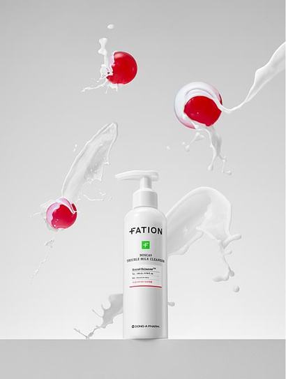 동아제약 ‘파티온(FATION)’이 기존 클렌저의 한계를 보완한 ‘노스카나인 트러블 밀크 클렌저’를 선보였다. 사진=동아제약 제공