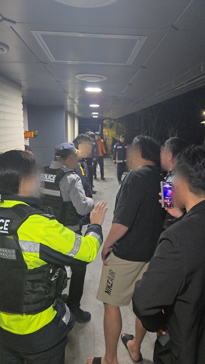 13일 폭행사건이 발생해 현장에 경찰, 구급대가 출동했다. 사진=보정PJT 제공