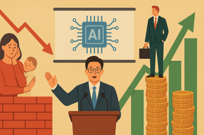 고소득층과 저소득층 소득 격차는 오히려 이재명 정부 출범 이후 다시 커졌다. 일러스트=생성형 AI