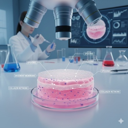 강스템바이오텍이 피부 오가노이드 플랫폼 브랜딩을 통해 사업화에 본격 속도를 낼 예정이다. 사진은 생성형AI가 구현한 피부 오가노이드 모델. 사진=생성형AI