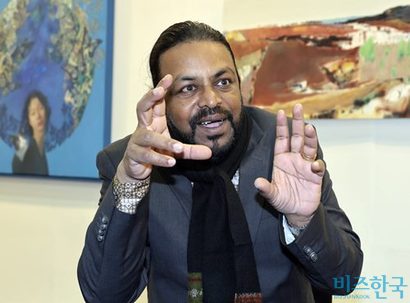 소반 쿠마르 랄리트칼리 아카데미 첸나이 지역 비서관은 인도 특별전에 작가로도 참여했다. 사진=박정훈 기자