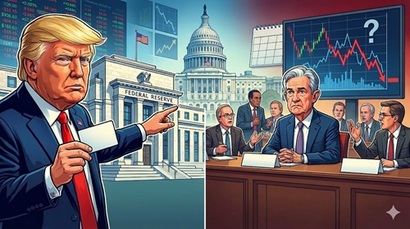 최근 12월 FOMC를 앞두고 트럼프 대통령이 케빈 해싯을 차기 연준 의장 후보로 언급하면서 통화정책의 불확실성이 확대되고 있다. 시장은 금리 인하를 기대하고 있지만 FOMC 내부의 의견 대립, 파월 의장의 레임덕 가능성, 의장 교체설 등 정치·정책 변수들이 단기 변동성을 키우는 요인으로 지목된다. 사진=생성형 AI