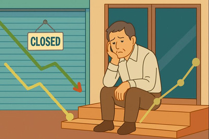 올해 부진한 올해 경제의 직격탄은 자영업자들에게 향했다. 일러스트=생성형AI