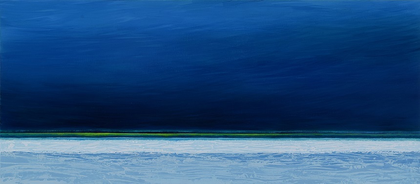 Beyond the Blue: 80.1×35.1cm Acrylic on canvas 2023