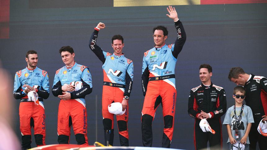 2025년 11월 현대자동차 월드랠리팀이 2025 WRC 14라운드 사우디아라비아 랠리 우승과 준우승을 차지하며 ‘더블 포디엄’을 달성했다. 사진=현대자동차그룹