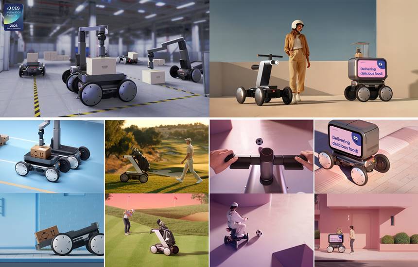 모베드는 편심 휠 기반 DnL(Drive-and-Lift) 모듈을 적용해 불규칙한 노면이나 경사로에서도 안정적인 주행이 가능하며, 사용자 친화적인 인터페이스를 적용해&nbsp;누구나 간단하게 조작할 수 있다. 사진=현대자동차 제공