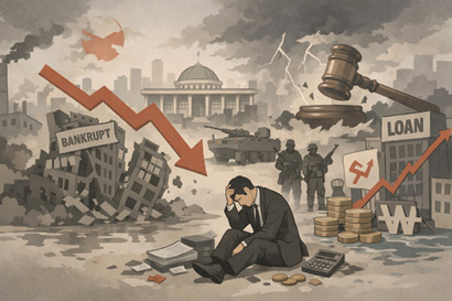 지난해 고금리에 고물가, 고환율까지 겹친데다 계엄선언이라는 악재까지 터지면서 사상 처음로 파산 신청 기업 수가 2000건을 넘어섰다. 일러스트=생성형 AI