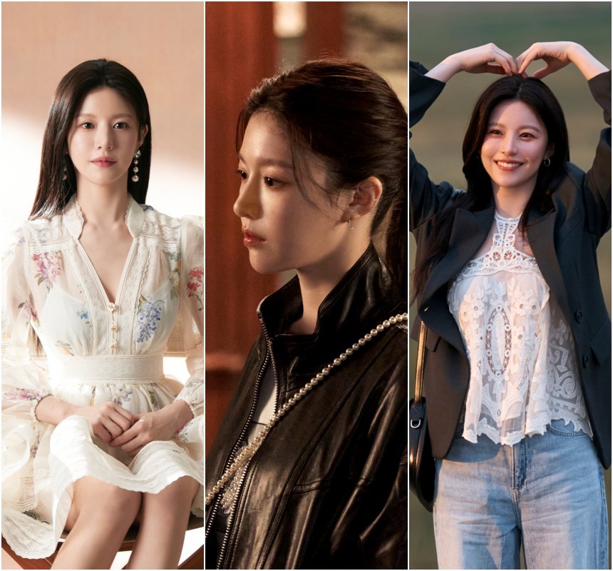 이 드라마를 보는 즐거움 중 하나는 정면도 예쁘고, 측면도 예쁘고, 하트 하는 모습도 예쁜 고윤정의 미모를 마음껏 감상하는 데 있다. 화려한 패션은 덤. 사진=넷플릭스 제공