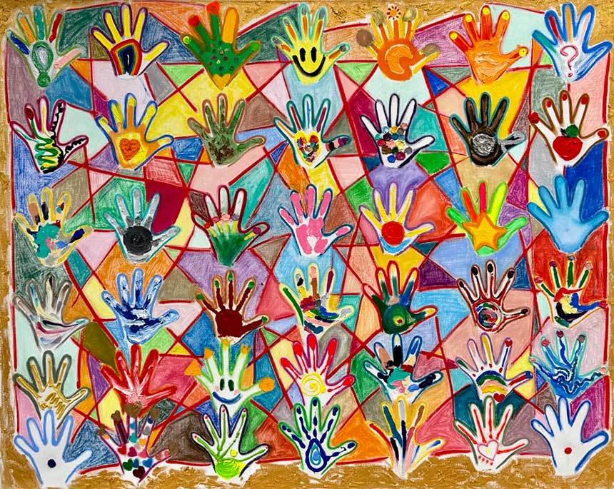 Connection: 162.2×130.3cm Mixed media on canvas 2022