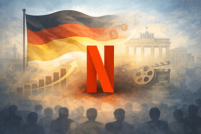 독일이 넷플릭스 등 글로벌 OTT에 현지 제작 투자 확대를 요구하는 규제를 추진하고 있다. 일러스트=생성형 AI