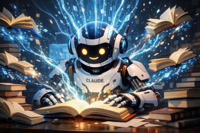 미국 법원은 앤트로픽이 수백만 권의 책을 스캔해 AI 학습에 활용한 행위가 ‘변형적 이용’에 해당되어 합법이라고 판결했다. 사진=생성형 AI