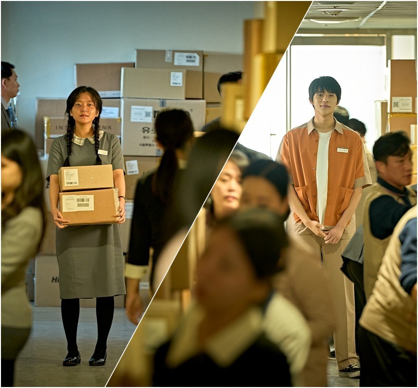 어느덧 서로를 바라보게 된 미정과 경록. 특히 어둠 속에 숨어 있던 미정을 빛으로 끌어내는 장면들이 섬세하게 표현된다.