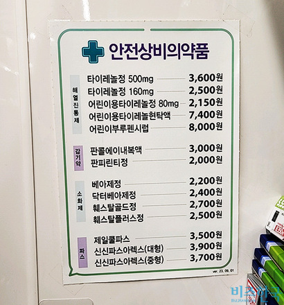 편의점 안전상비의약품 목록 13개 사진=김상훈 인턴기자