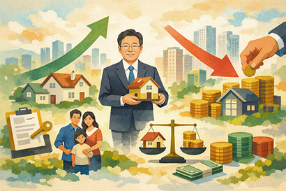 강남과 분당을 눌렀다는 정치적 자축보다, 서울과 수도권의 주거 사다리를 어떻게 복원할 것인지에 대한 행정적 성과가 더 중요하다. 일러스트=생성형 AI