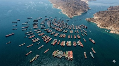 미국과 이스라엘의 합동 공습 ‘에픽 퓨리’로 이란 최고지도자 하메네이가 사망하면서 중동발 지정학적 리스크가 금융시장을 흔들고 있다. 핵심 변수는 전 세계 원유와 LNG 물동량의 약 21%가 지나가는 호르무즈 해협으로, 전쟁 직후 유조선 통행량이 급감하며 시장 불안을 반영했다. 사진=생성형 AI