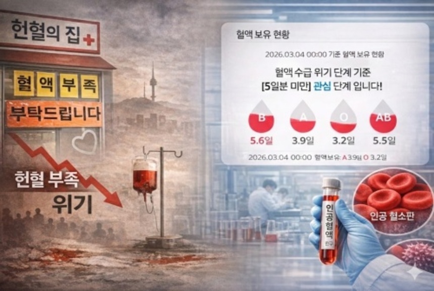 두쫀쿠까지 동원한 '헌혈 절벽', 인공혈액 생산 어디까지 왔나 - 뉴스 썸네일 이미지