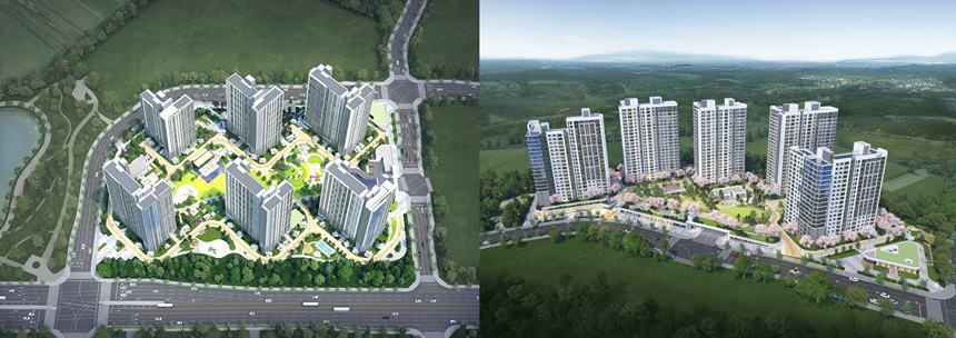 고덕국제신도시 수자인풍경채 1·2단지 조감도. 사진=BS한양 제공