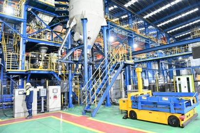 포스코퓨처엠 포항 인조흑연 음극재 공장 생산라인 모습. 사진=포스코퓨처엠 제공