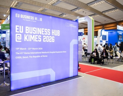 지난 19~22일 ​서울 강남구 코엑스에서 열린 KIMES2026에서 ​EU 비즈니스 허브 프로그램이 진행됐다. 사진=EU 비즈니스 허브