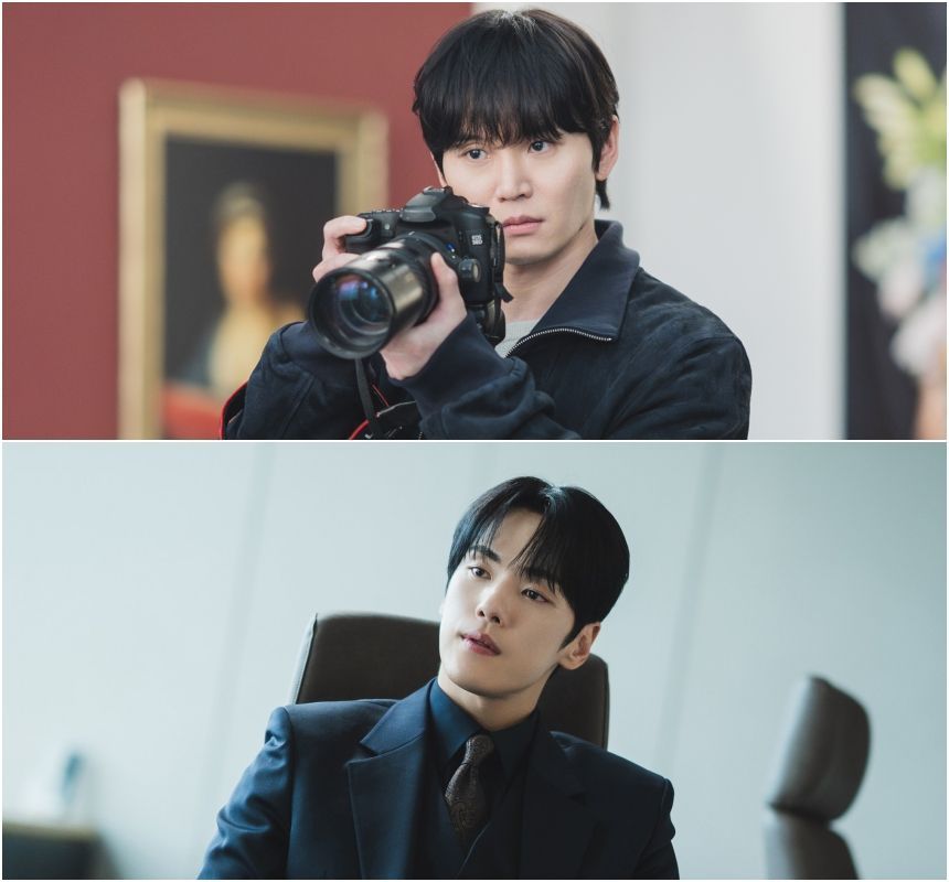 한설아의 주변을 맴도는 남자들이 의심스럽다. 학창시절부터 옆에 있어온 사진작가 도은혁, 그리고 한설아에 대해 많은 것을 알고 있는 듯한 TI기업 CEO 백준범.&nbsp;사진=tvN 제공