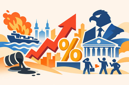 도널드 트럼프 대통령이 시작한 중동 전쟁으로, 전 세계적으로 이어지던 금리 인하 흐름에 급브레이크가 걸렸다. 일러스트=생성형 AI