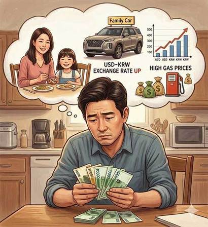 달러 환율에 물가도 오르자 미국에 나간 주재원들이 울상이다. 이미지=생성형 AI