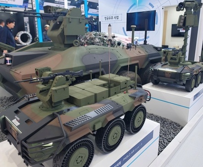 현대로템의 대드론 셰르파 로봇. 사진=김민석 제공