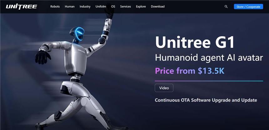 로봇 복싱 대회에는 중국산 유니트리 G1 모델이 사용되었다. 사진=유니트리