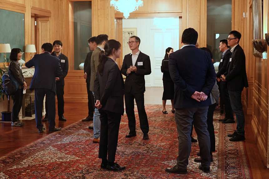 4월 17일(현지시각) 독일에서 활동하는 한국계 투자자들이 한자리에 모였다. 사진=주독한국대사관 제공