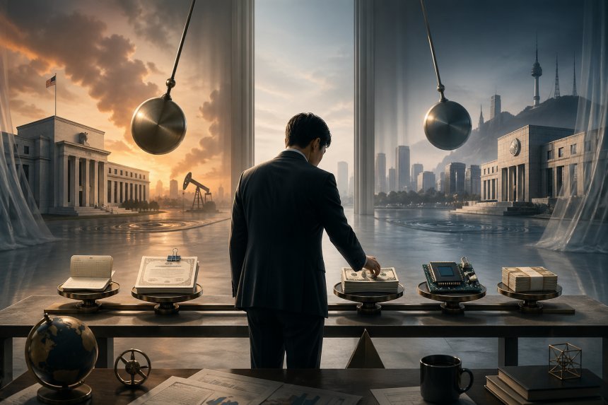 FOMC와 한국은행 금통위가 한 달 간격으로 열리면서 자산시장의 변동성이 커질 전망이다. 미국은 인플레이션과 정치적 불확실성 탓에 금리 인하가 쉽지 않고, 한국 역시 신현송 신임 총재 체제에서 인하보다 관망 또는 인상 가능성까지 열어둔 상황이다. 사진=생성형AI