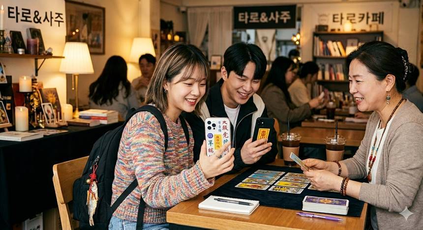 Z세대에서 사주, 타로 등 무속 문화를 ‘재미’로 즐기는 경향이 확산되면서 유통업계가 이를 마케팅으로 활용하고 있다. 사진=생성형 AI