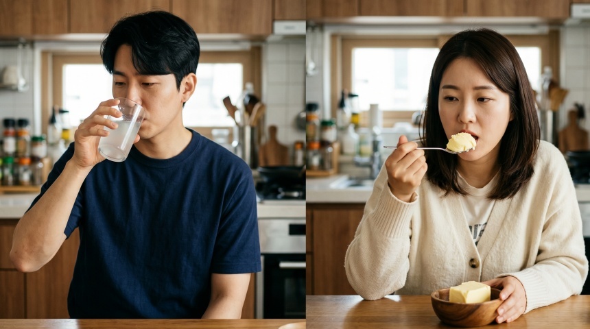 SNS를 타고 공복에 소금물이나 버터 섭취 등의 식이요법이 유행하고 있다. 하지만 전문가들은 과학적으로 검증되지 않은 만큼 지나친 맹신을 경고한다. 사진=생성형AI